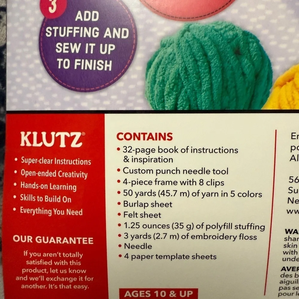 Klutz Punch Yarn Pillow Kit - New